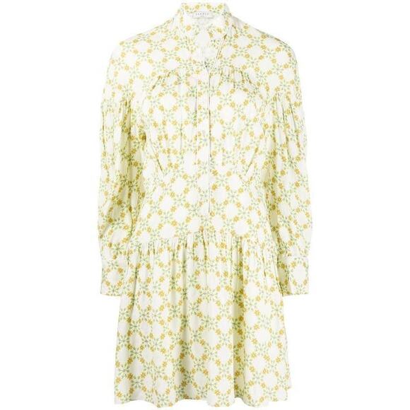 Sandro Magy Floral Jacquard Mini Dress Ivory Long Sleeve Shirtdress - Picture 15 of 15